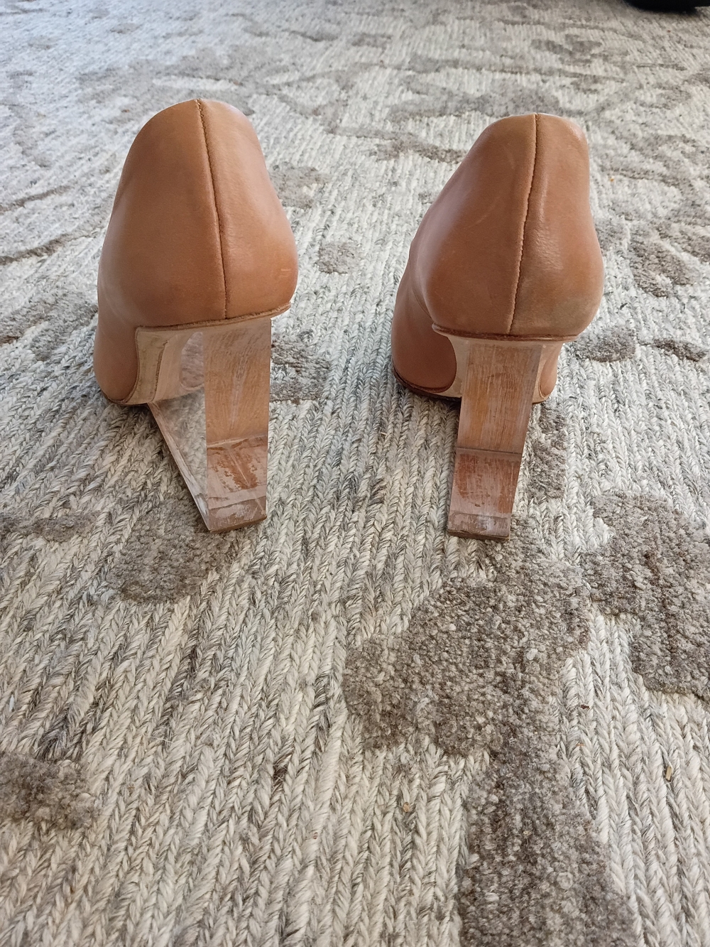 Rare RunwayCollection Maison Martin Margiela Tan Leather Clear Wedge Heel Pump - Picture 3 of 5